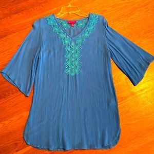 Lilly Pulitzer Womens Size S/P Beautiful Blue/with Turquoise Stitching Accents